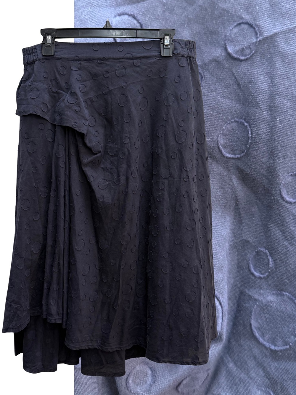 GRIZAS Navy Blue Polka Dot Midi Skirt Size XLarge